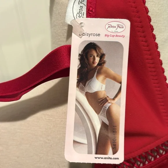 NWT Rosa Faia Cranberry Daisy Rose Underwire Bra 32D - Picture 4 of 6